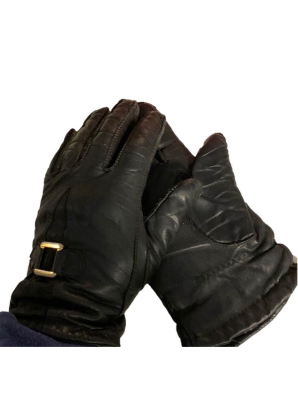 Womens Black leather gloves size 7
